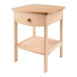 Winsome Claire Transitional Solid Wood Nightstand with Drawer in Natural