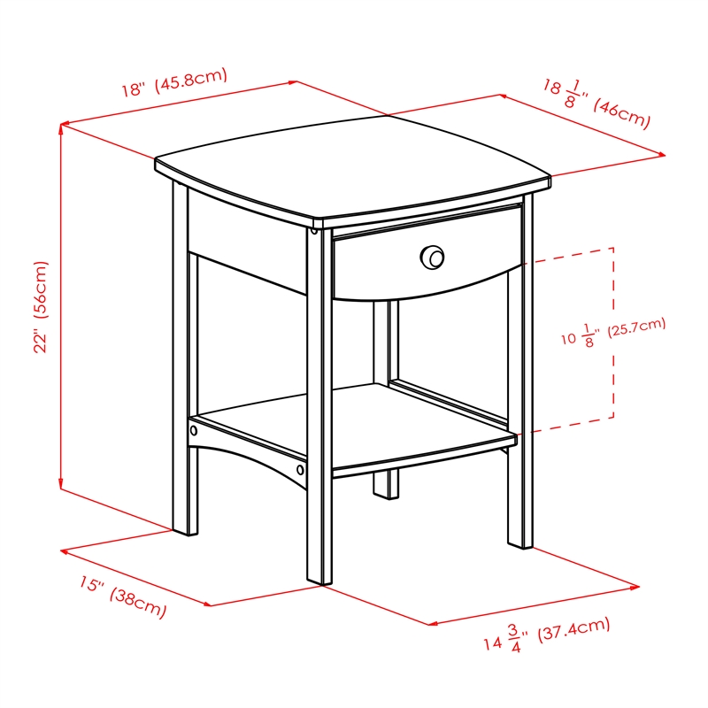 Winsome Claire Transitional Solid Wood Nightstand with Drawer in Natural