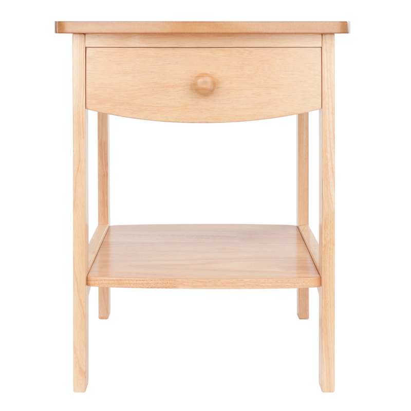 Winsome Claire Transitional Solid Wood Nightstand with Drawer in Natural