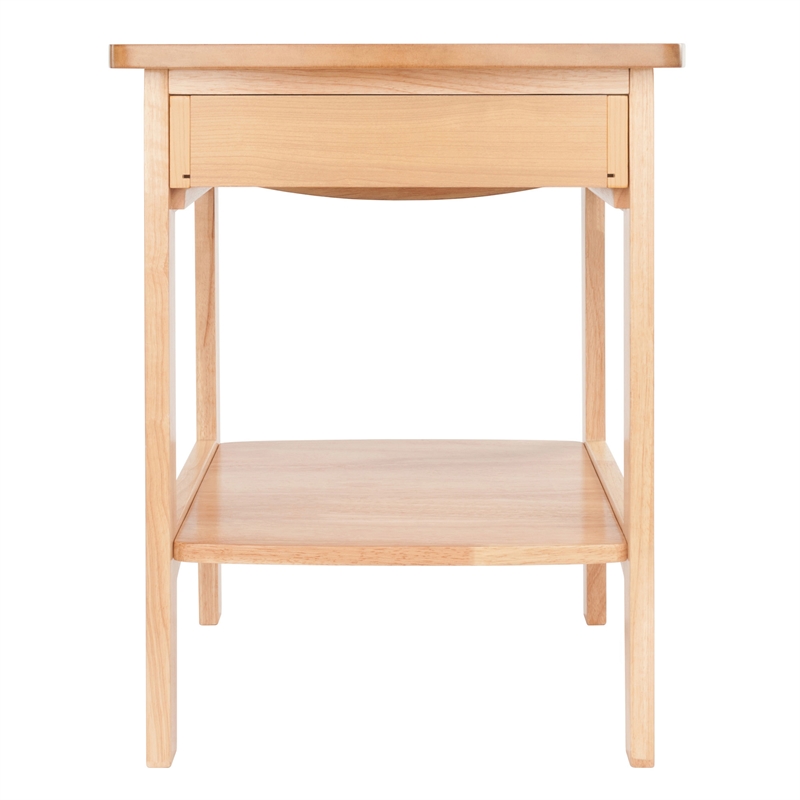 Winsome Claire Transitional Solid Wood Nightstand with Drawer in Natural