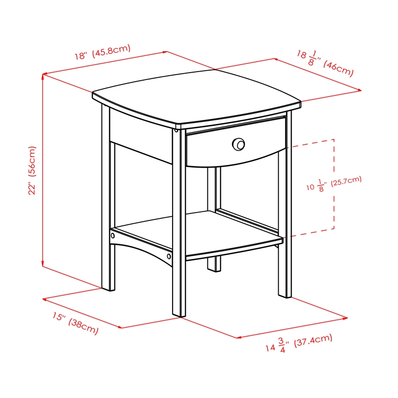 Winsome Claire Transitional Solid Wood Nightstand in Antique Walnut