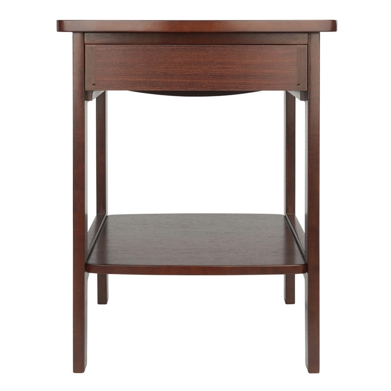 Winsome Claire Transitional Solid Wood Nightstand in Antique Walnut