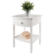 Winsome Claire Transitional Solid Wood End Table with 1-Drawer in White