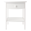 Winsome Claire Transitional Solid Wood End Table with 1-Drawer in White
