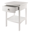Winsome Claire Transitional Solid Wood End Table with 1-Drawer in White