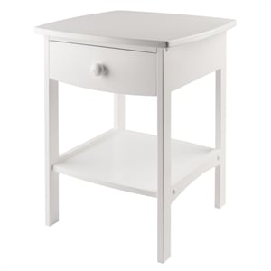 Winsome Claire Transitional Solid Wood End Table with 1-Drawer in White