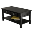 Winsome Timber Transitional Solid Wood Coffee Table in Black