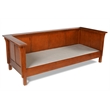 Crafters and Weavers Arts and Crafts Leather Side Sofa in Chestnut Brown