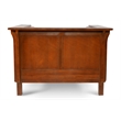 Crafters and Weavers Arts and Crafts Leather Panel Arm Chair in Russet Brown