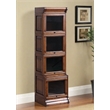 Crafters and Weavers Arts and Crafts Wood Narrow Barrister Bookcase in Cherry