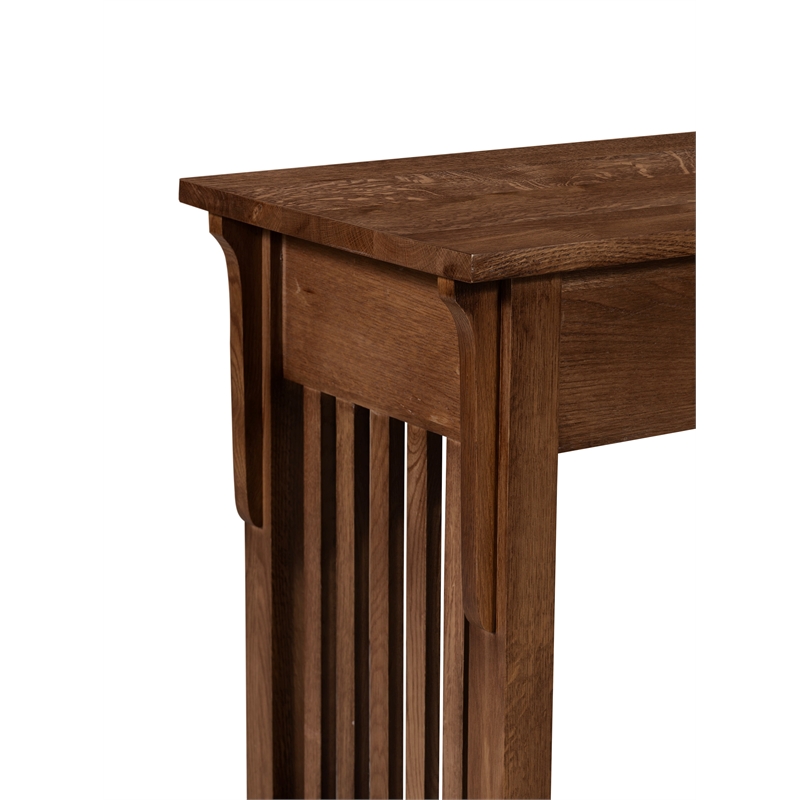 Crafters and Weavers Arts and Crafts 1 Drawer Wood Console Table in Walnut