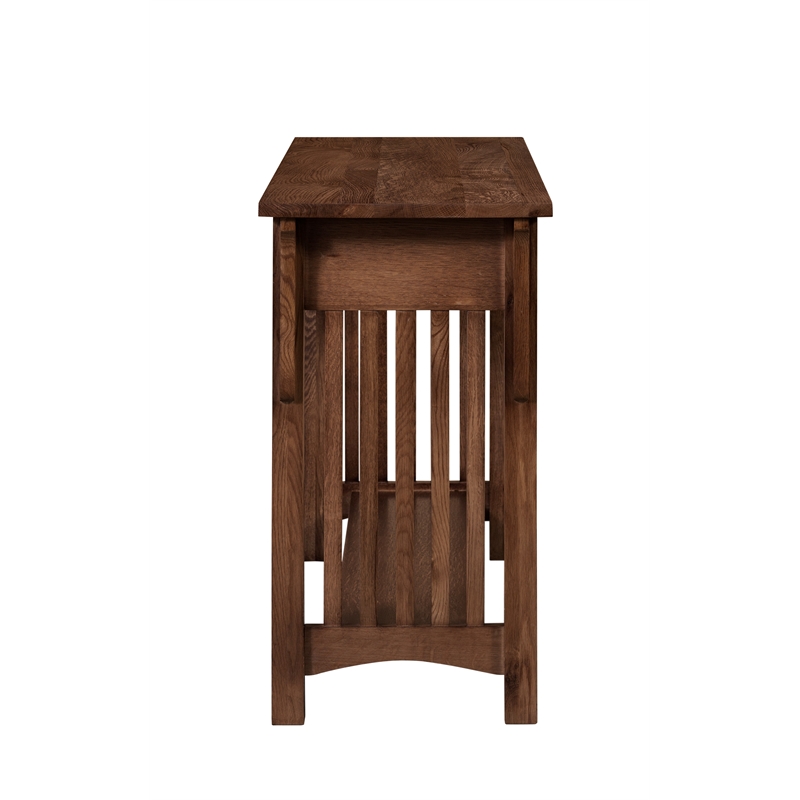 Crafters and Weavers Arts and Crafts 1 Drawer Wood Console Table in Walnut