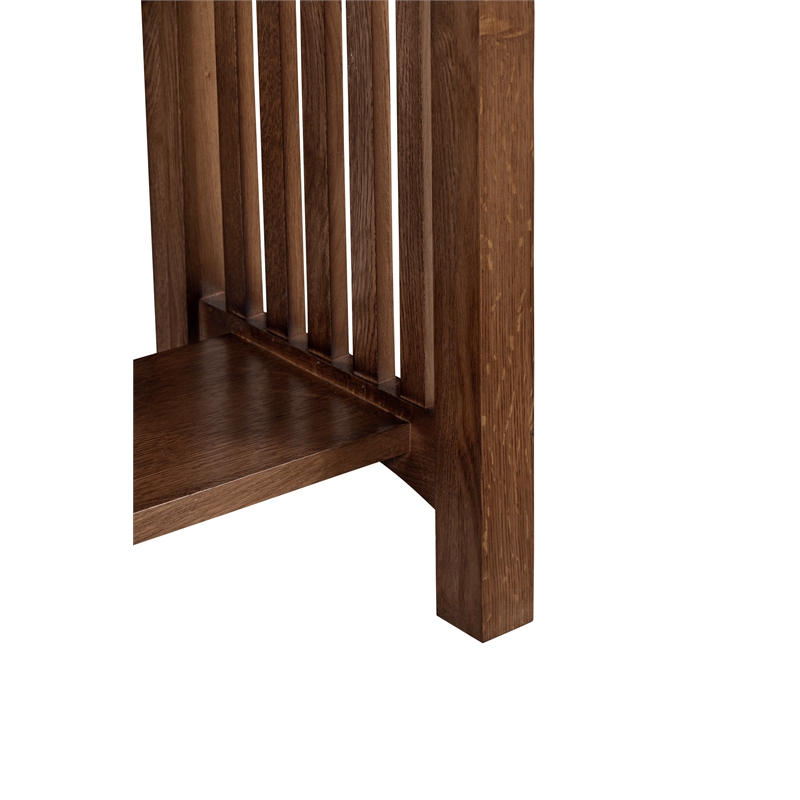 Crafters and Weavers Arts and Crafts 1 Drawer Wood Console Table in Walnut