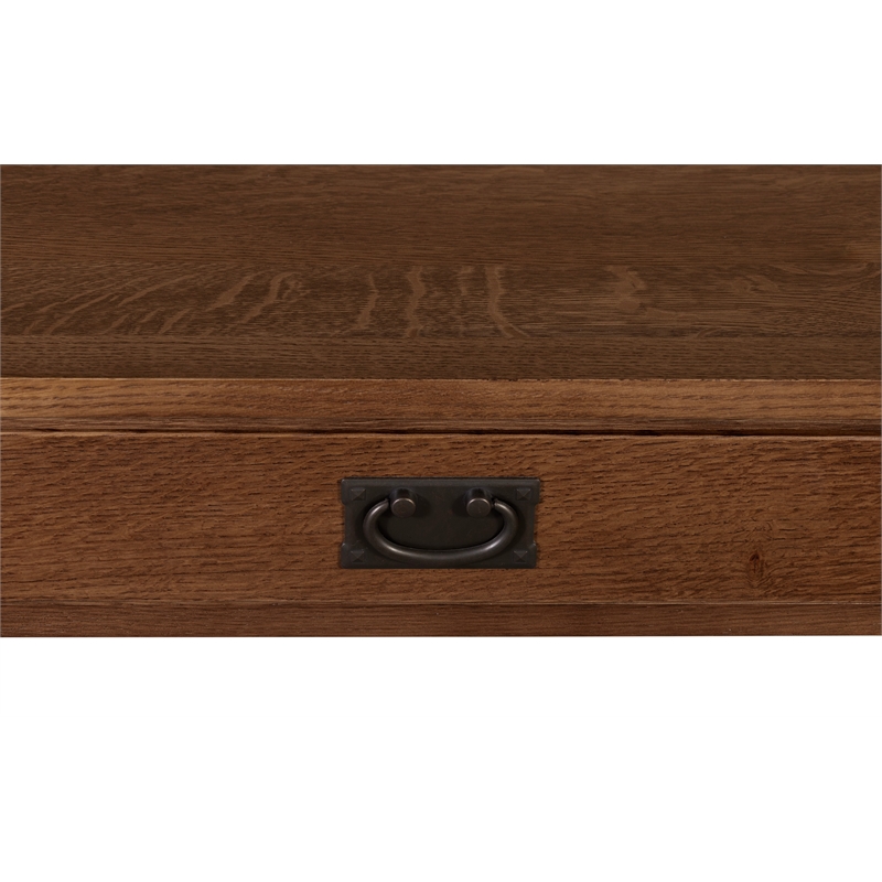 Crafters and Weavers Arts and Crafts 1 Drawer Wood Console Table in Walnut