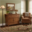 Crafters and Weavers Arts and Crafts Wood Cabinet in Dark Walnut
