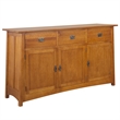 Crafters and Weavers Arts and Crafts 3-Drawer Solid Wood Sideboard in Walnut
