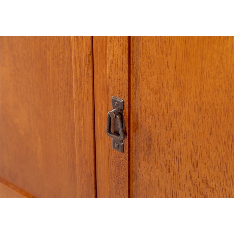 Crafters and Weavers Arts and Crafts 3-Drawer Solid Wood Sideboard in Walnut