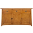 Crafters and Weavers Arts and Crafts 3-Drawer Solid Wood Sideboard in Walnut
