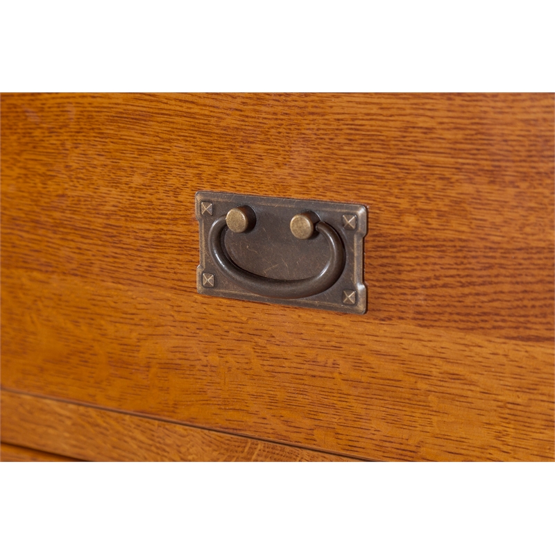 Crafters and Weavers Arts and Crafts 3-Drawer Solid Wood Sideboard in Walnut