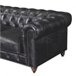 Crafters and Weavers Craftsman Mission Leather Loveseat in Black