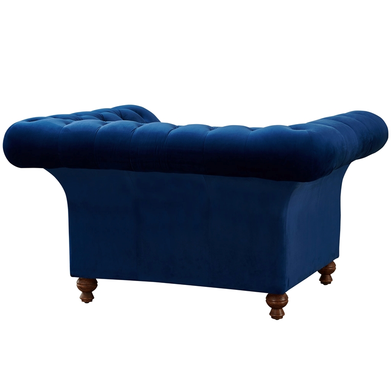 Crafters and Weavers Craftsman Mission Fabric Arm Chair in Sapphire Blue
