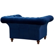 Crafters and Weavers Craftsman Mission Fabric Arm Chair in Sapphire Blue