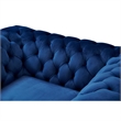 Crafters and Weavers Craftsman Mission Fabric Arm Chair in Sapphire Blue