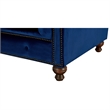 Crafters and Weavers Craftsman Mission Fabric/Velvet Sloped Arm Sofa in Blue