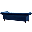 Crafters and Weavers Craftsman Mission Fabric/Velvet Sloped Arm Sofa in Blue