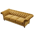 Crafters and Weavers Craftsman Mission Fabric Sloped Arm Sofa in Green