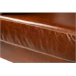 Crafters and Weavers Arts and Crafts Leather Cubic Loveseat in Chestnut