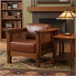 Crafters and Weavers Arts and Crafts Leather Arm Chair in Russet Brown