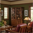Crafters and Weavers Arts and Crafts Solid Wood Display China Cabinet in Walnut