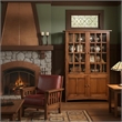 Crafters and Weavers Arts and Crafts Solid Wood Display China Cabinet in Walnut