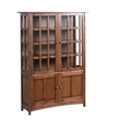 Crafters and Weavers Arts and Crafts Solid Wood Display China Cabinet in Walnut