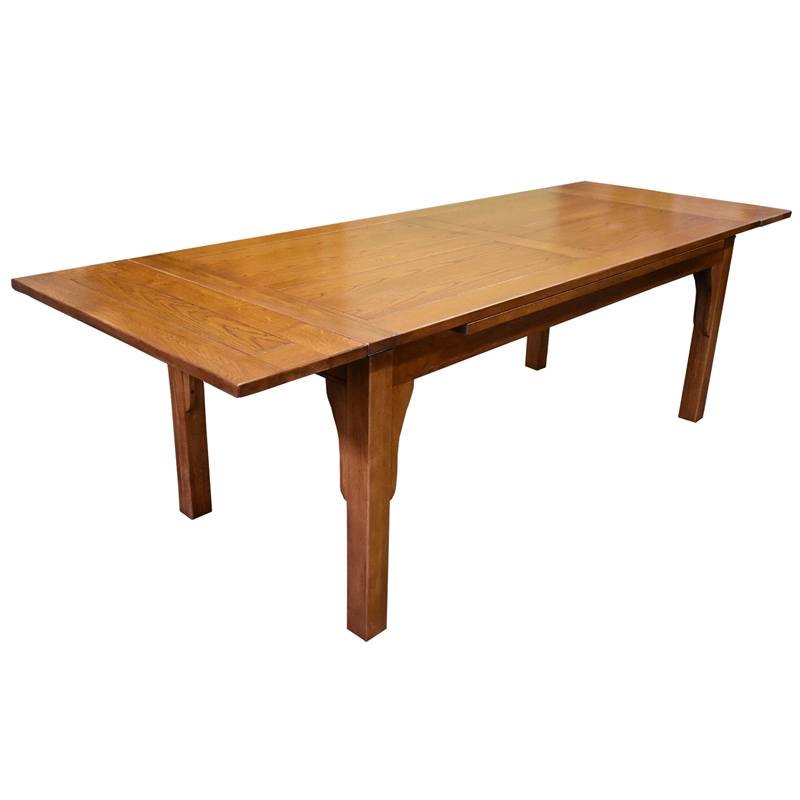 Crafters and Weavers Arts and Crafts Solid Wood Stow Leaf Dining Table in Cherry