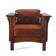 Crafters and Weavers Arts and Crafts Leather Arm Chair in Chestnut