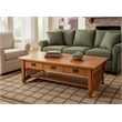 Crafters and Weavers Arts and Crafts Wood Coffee Table in Cherry