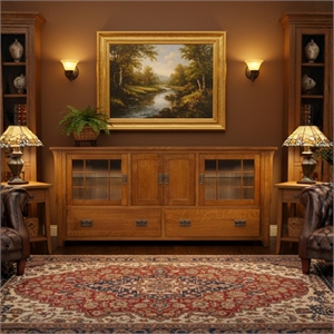 Crafters and Weavers Arts and Crafts Wood TV Stand for TVs up to 72&quot in Cherry
