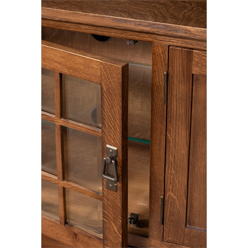 Crafters and Weavers Arts and Crafts Wood TV Stand for TVs up to 72