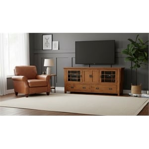 Crafters and Weavers Arts and Crafts Wood TV Stand for TVs up to 72&quot in Walnut
