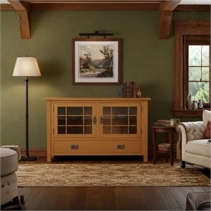 Crafters and Weavers Arts and Crafts Wood TV Stand for TVs up to 48&quot in Oak