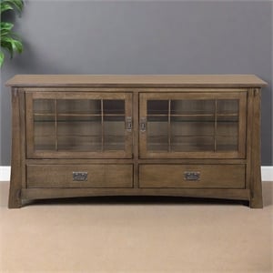 Crafters and Weavers Arts and Crafts Wood TV Stand for TVs up to 60&quot in Cherry