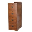 Crafters and Weavers Arts and Crafts 4-Drawer Wood File Cabinet in Cherry