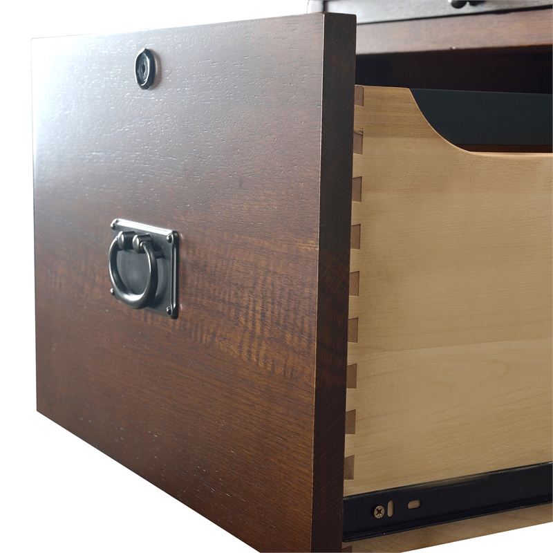 Crafters and Weavers Arts and Crafts 4-Drawer Wood File Cabinet in Cherry