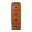 Crafters and Weavers Arts and Crafts 4-Drawer Wood File Cabinet in Cherry