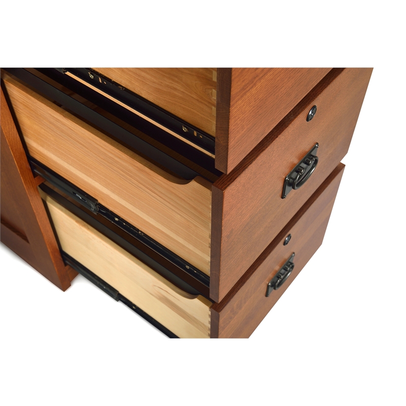 Crafters and Weavers Arts and Crafts 4-Drawer Wood File Cabinet in Cherry