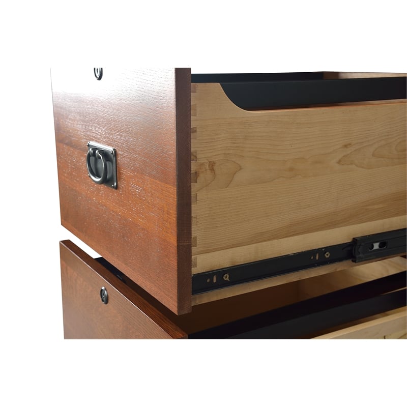 Crafters and Weavers Arts and Crafts 4-Drawer Wood File Cabinet in Cherry