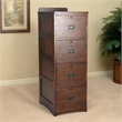 Crafters and Weavers Arts and Crafts 4-Drawer Wood File Cabinet in Cherry