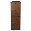 Crafters and Weavers Arts and Crafts 4-Drawer Wood File Cabinet in Cherry